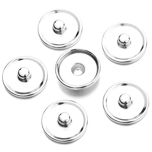 50 Pcs Snap Button Base Trays Blank Press Cabochon Settings DIY Jewelry Accessories for Snap Button Jewelry Making 16 MM