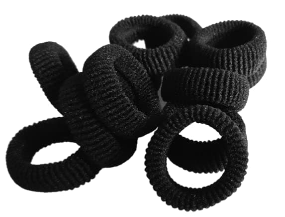 Star Black Woolen Hair Ties Band for Babies Girls 14cm05 thick and 45cm175 Length Stretchable up to 100cm4 Black 12 pair X 2 24 Count of 1 Packa