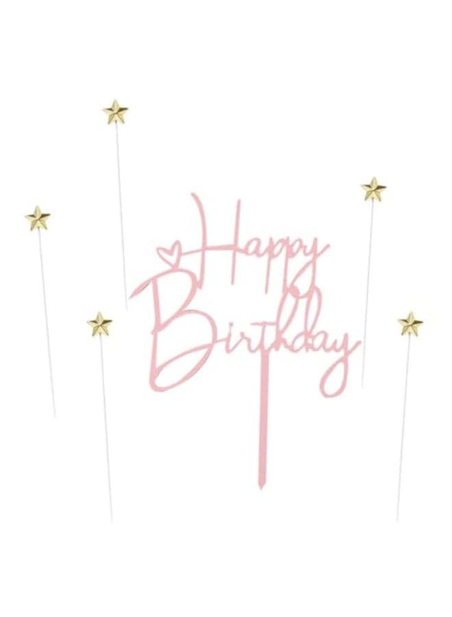 Happy Birthday Cake Topper Cake Decoration Birthday Cake Supplies Rose gold star cake topper