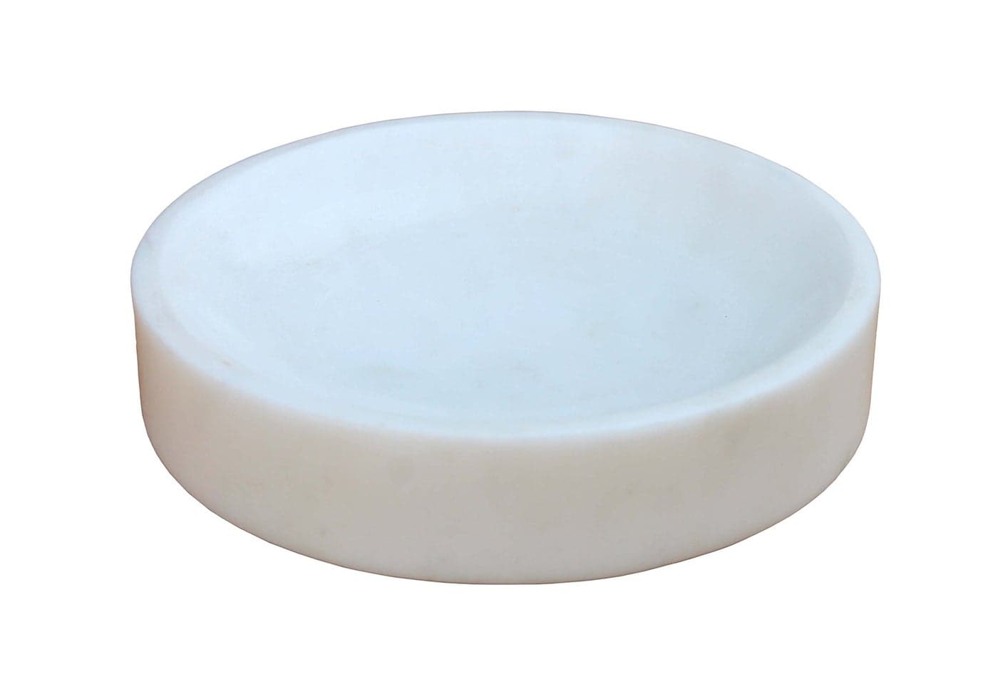 KLEO Soap Dish Round Design Natural White Marble Stone Soap Holder Soap Tray Soap Case Luxury Bath Accessories