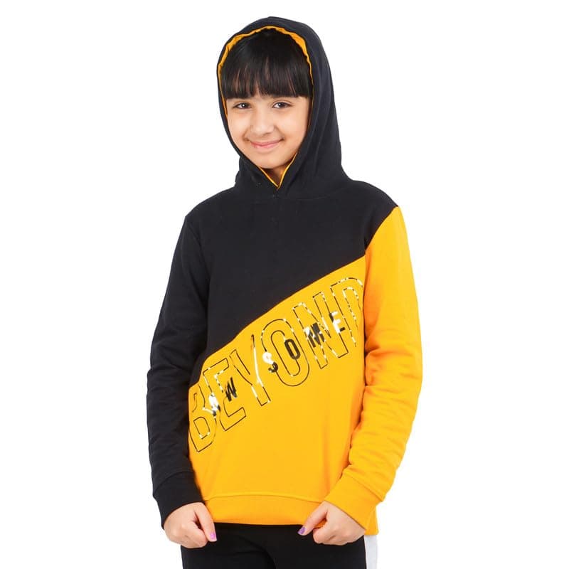 Real Basics Girl's Cotton Hooded Neck Sweatshirts (RB-GHood-P1-1314-BeyondHoodie003_Multicolor_13 Years-14 Years)