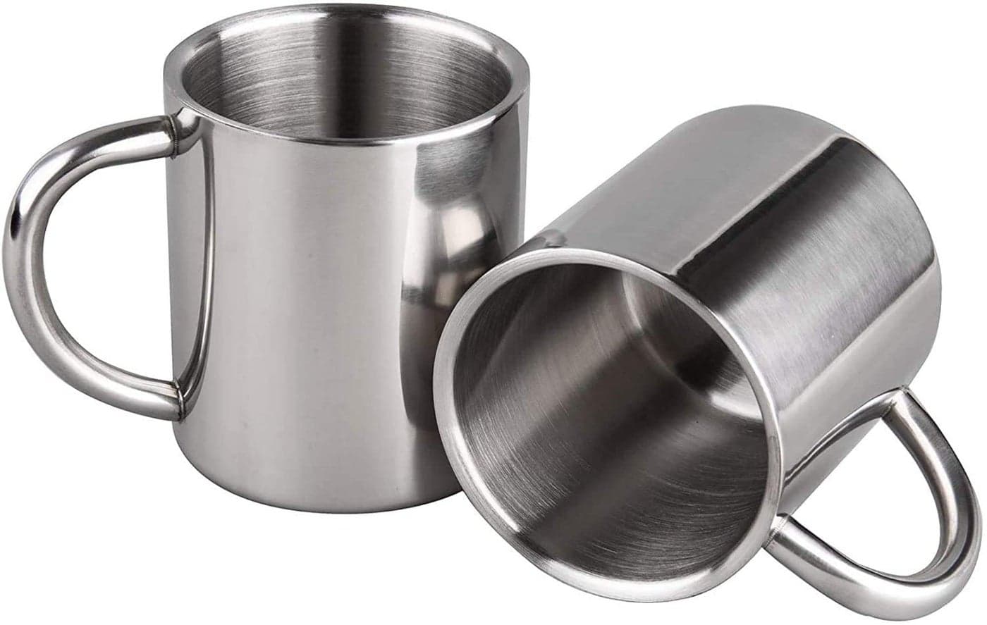 ROLLYWARE 100 ML Double Wall Premium Tea & Coffee Cups Stainless Steel Mugs- Comfortable Wider Handle,Metal Coffee Mug Tea Cups - Perfect for Gifting - Shatterproof Dishwasher Safe,Set of (4)