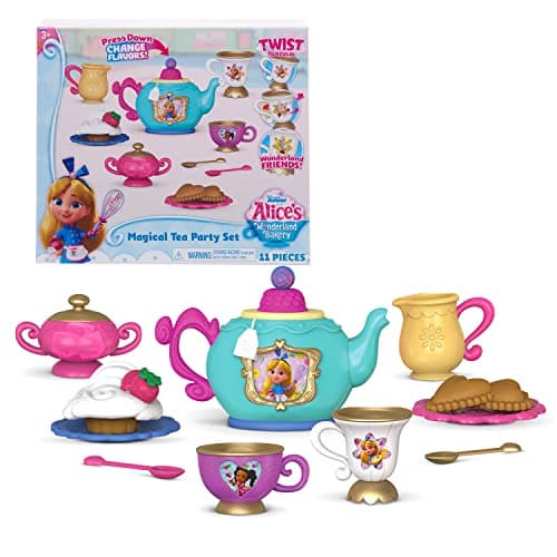 Disney Junior Alices Wonderland Bakery Tea Party Kids Tea Set for 2 Officially Licensed Kids Toys for Ages 3 Up by Just Play
