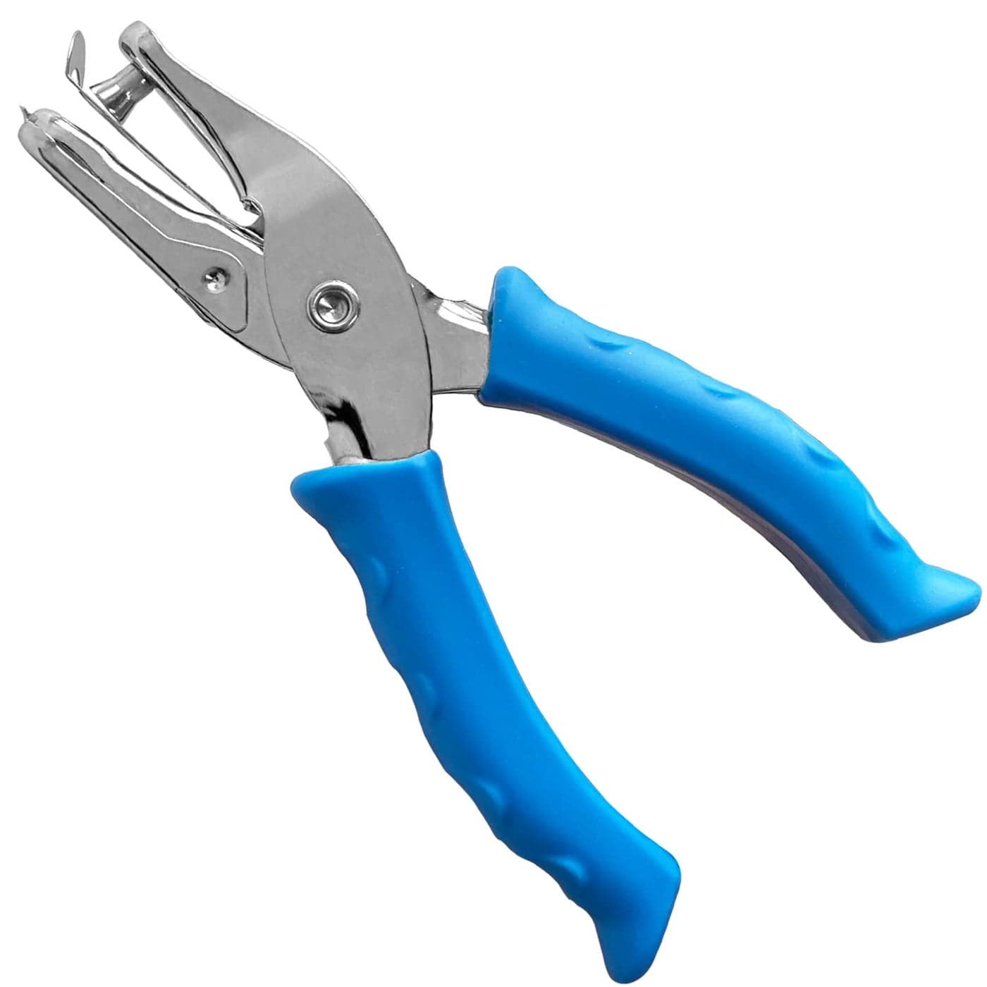 Single Hole Punch 14 Paper Hole Puncher for Crafts One Hole Puncher with Blue Soft Grip Handle for Kids and Adults Handheld Circle Punch for Paper Crafts in Home Office Classroom