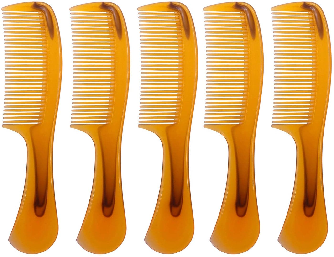 LBY Hair Comb 5Pack 16 cm63 Round Handle Comb Hair Care Comb Plastic Yellow