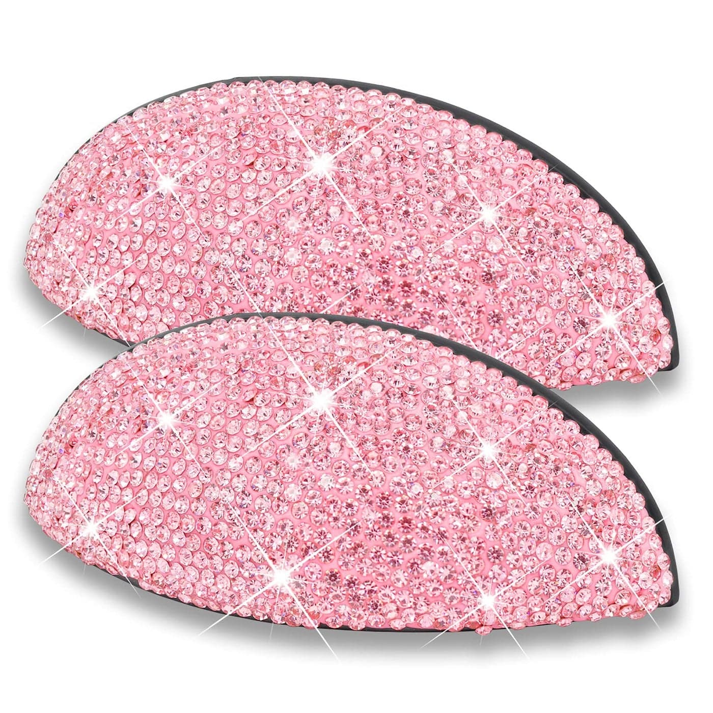 2Pcs Bling Drawer Pulls Flat Cup Pull Zinc Alloy Handmade Crystal Decoration Knobs Shell Ear Like Handles with Screws for Home Kitchen Bathroom Office Cabinet Dresser Bin Hardware Pink