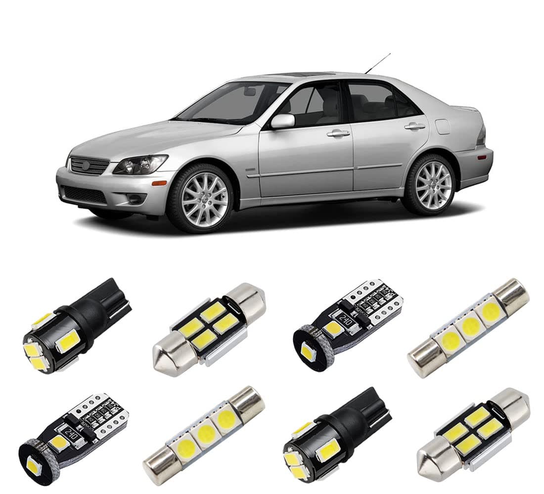 BRISHINE White Interior LED Lights Kit for Lexus IS200 IS300 2001 2002 2003 2004 2005 Super Bright 6000K Interior LED Light Bulbs Package License Plate Lights and Install Tool