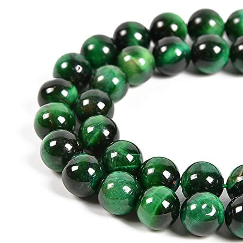 Nancybeads 45pcs 8mm Natural Green Tiger's Eye Gemstone Round Spacer Loose Stone Beads for Jewelry Making 15.5" 1 Strand (Green Tiger's Eye, 8mm 45Beads)