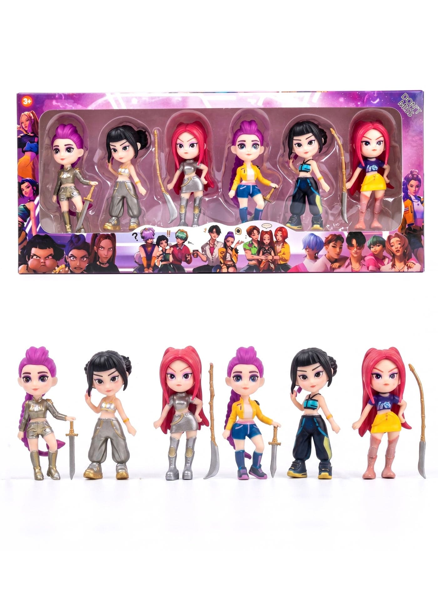 KPOP Demon Hunters 6-Piece Mini Action Figure Set – 10cm K-Pop Idol Collectible Dolls KPOP Figures | Premium PVC Toy Figures for Kids, Girls & Fans | Vibrant Music Group Inspired Desk Decoration | Best Birthday, Christmas & Eid Gift for Teens & Collectors