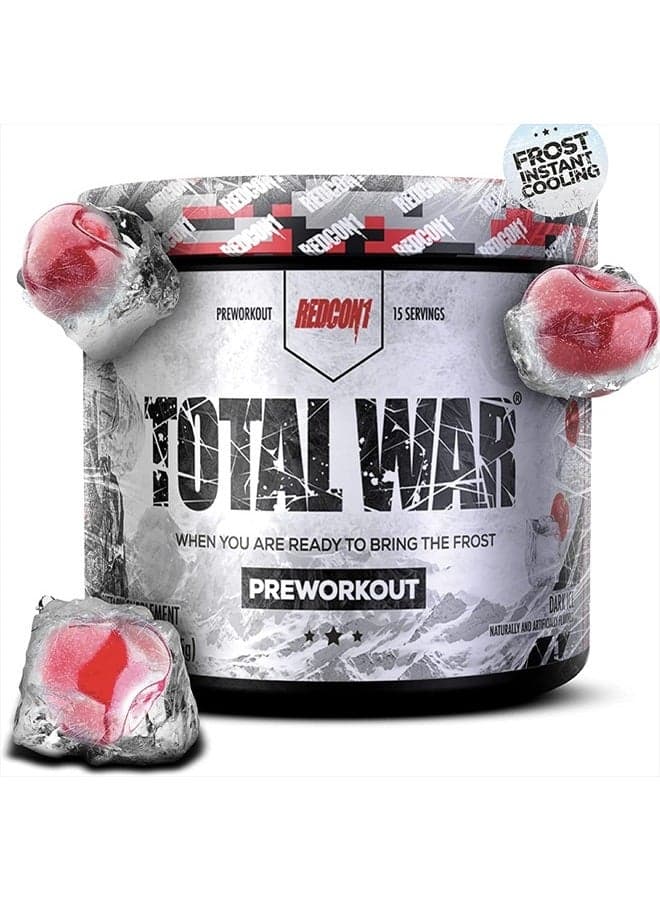 Total War Pre Workout Powder - Endurance, Alertness, Pump Boosting Citrulline Malate & Beta Alanine - Fast Acting, Caffeinated Preworkout for Men & Women (Dark Ice, 15 Servings)