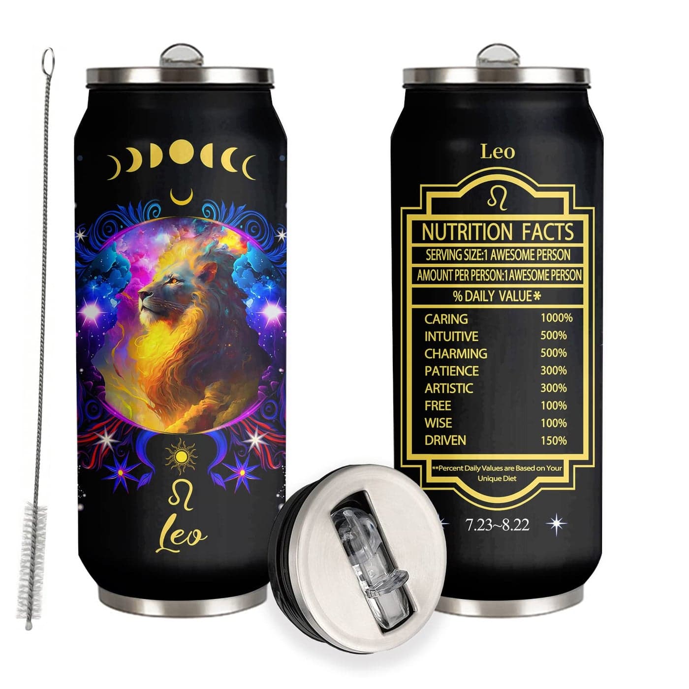 YOPIGOT Leo Constellation Tumbler Zodiac Stainless Steel Cup for Men Women Astrology Fans Birthday Gifts With Straw Lid 17 Oz Coffee Mug Car Cup