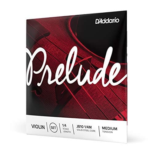 D'Addario Prelude Violin Strings, J810 1/4M, Medium Tension, 1/4 Scale, 4-String Full Set