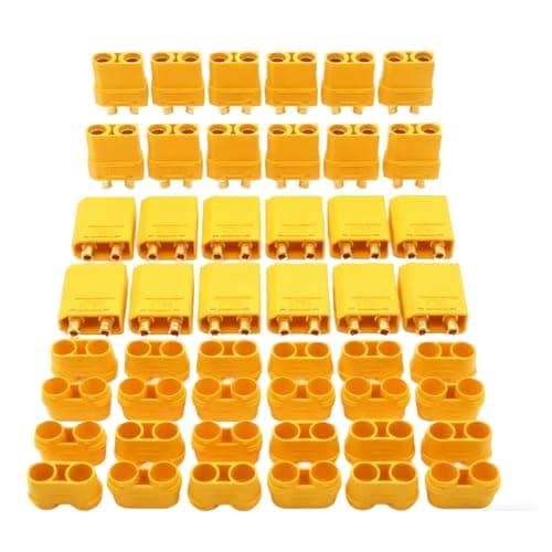 AFDHGS XT90 Connector Set with Solder Point Cover Caps 24pcs Upgraded GoldPlated Copper for RC Vehicles and Electronics