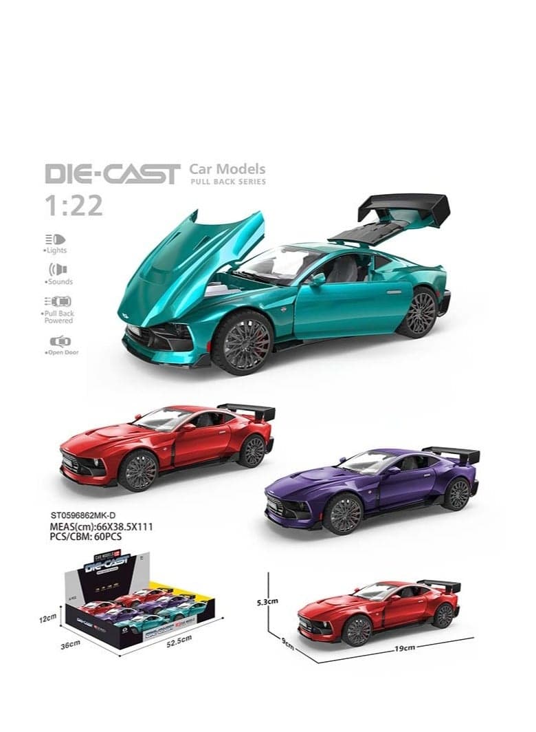 Pullback Aston Martin Valour Verde GT Die-Cast 1:22 Scale Assorted. HCL-926A