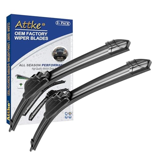ATTKE OEM Quality Front Windscreen Wiper Blades for Honda Odyssey 2005-2020/Civic 2010-2015/Toyota Venza 2009-2015 (26″+22″ Front Windshield Wiper Blade Set)