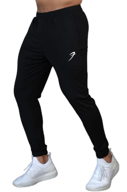 FUAARK Men Track Pant Gym Workout Jogger with Pocket Black