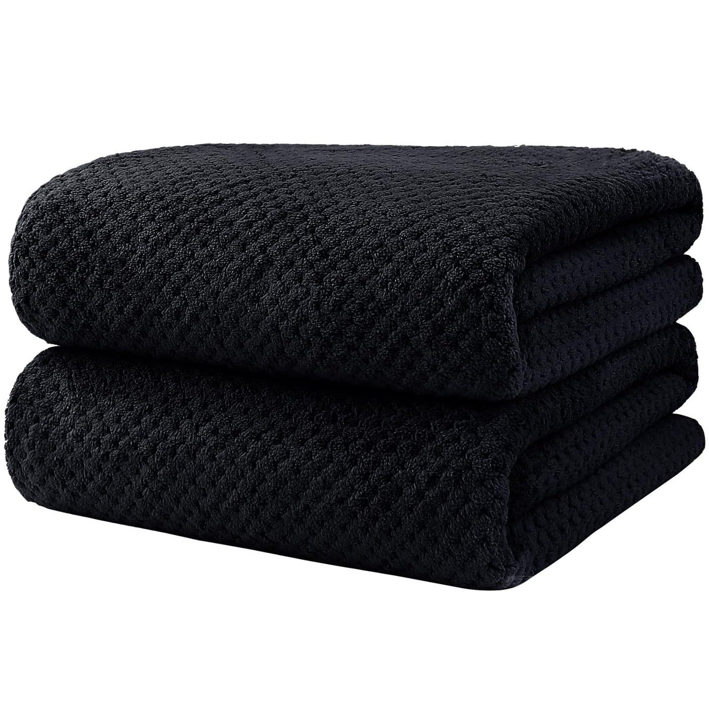 HOMEXCEL Bath Towels Pack of 2 27 x 54 Inches Microfiber Ultra Soft Highly Absorbent Bath Towel Set Lightweight and Quick Drying Towels for Body Sport Yoga SPA Fitness Black
