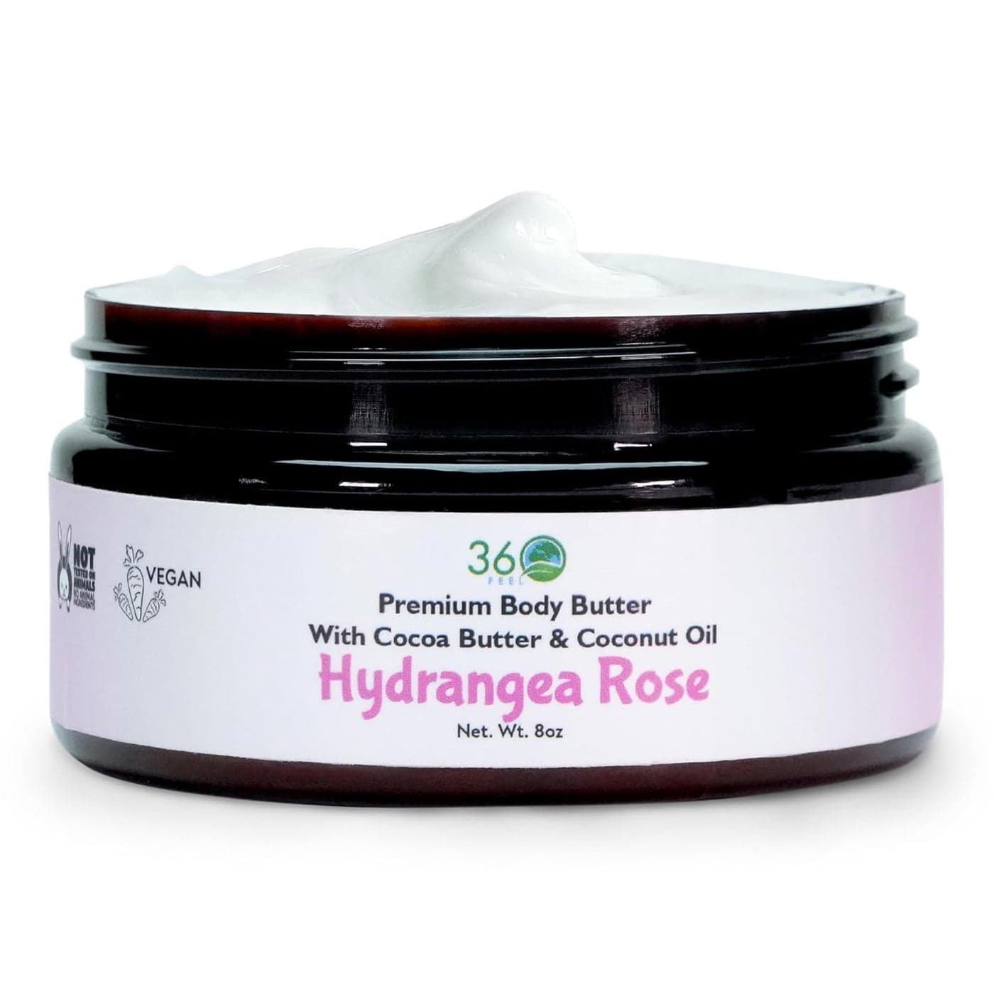 Hydrangea Rose Body Butter Cocoa Shea Butter Coconut Olive Oil Plantbased Formula Nourishing Moisturizer for Sensitive Skin Nongreasy Daily Skincare
