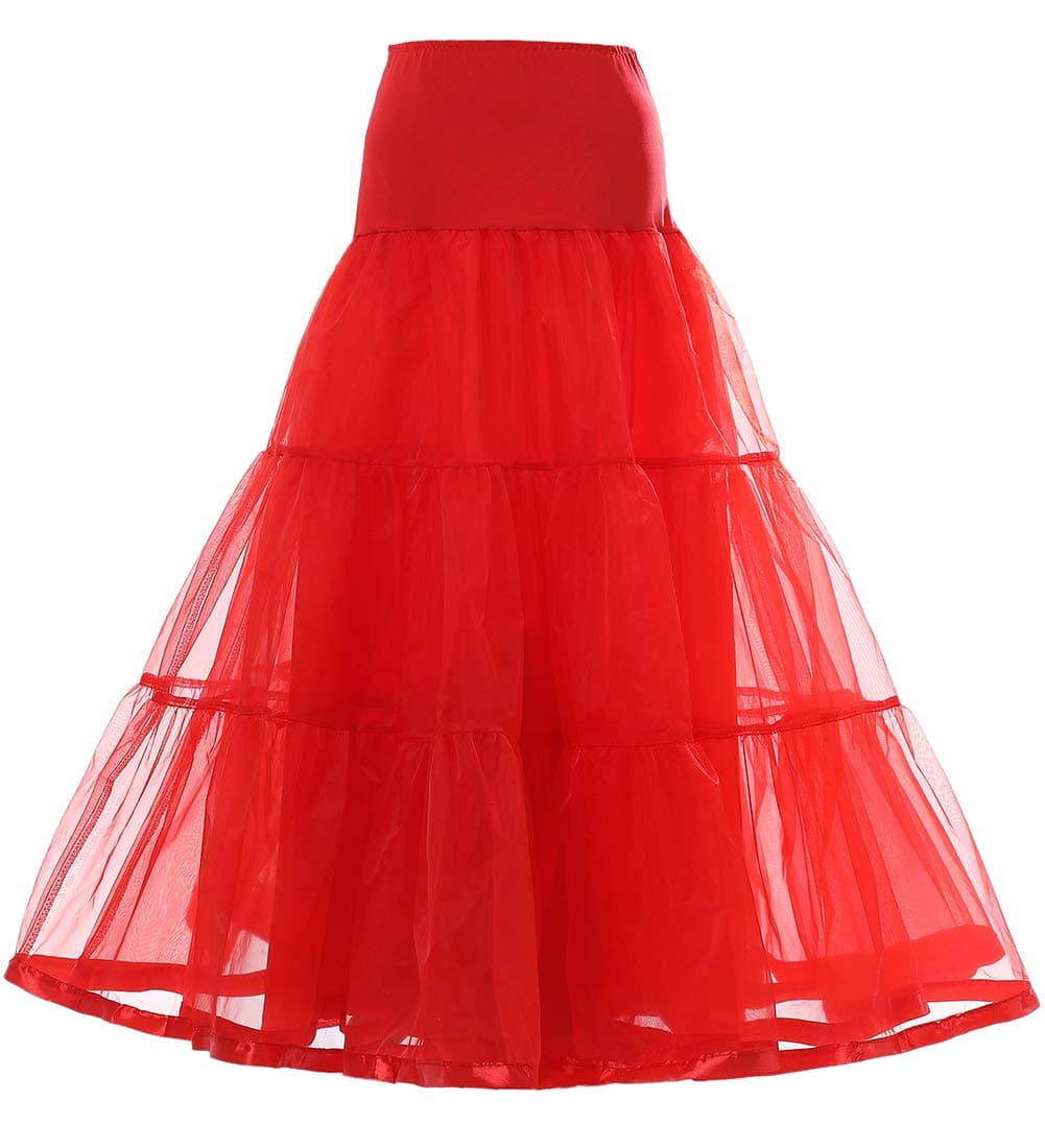 Kumeng Womens Ankle Length Petticoats Long Plus Size Wedding Slips Crinoline Underskirt for Prom Evening Wedding Dress