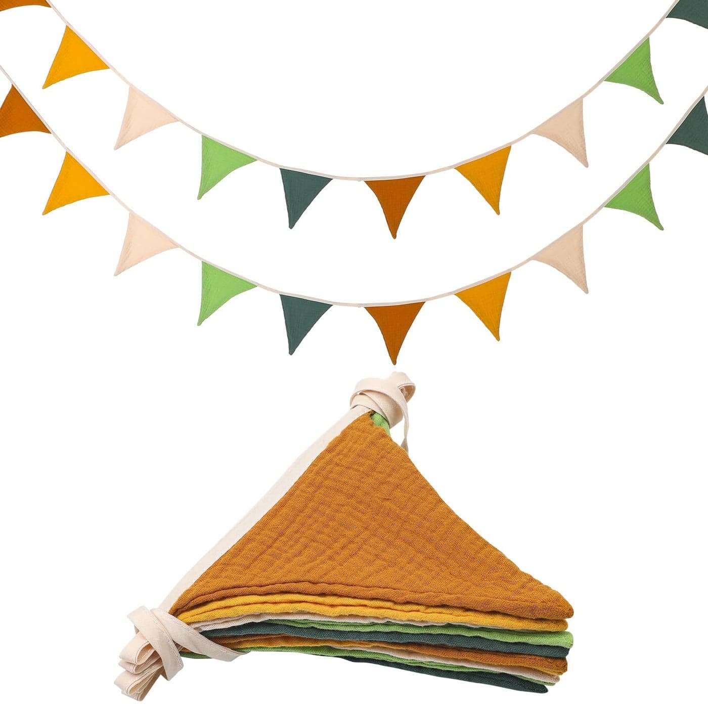 Oudain 155 ft Pennant Banner Flags 2 Pcs Nursery Garland Triangle Bunting Flag Baby Banner for Nursery Decor Baby Birthday Boho Wedding Shower Party Event Each 775 ftFresh Color