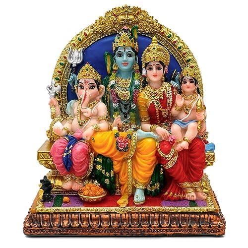 alikiki Hindu God Shiva Family Statue 69 H Murti Shiva Family Diwali Gift Pooja Item Puja Gifts for Indian Friends Family Home Temple Office Mandir Altar Shine Yoga Meditation Room Decor