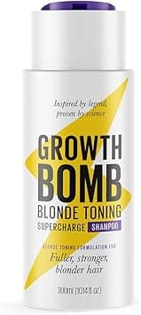 Growth Bomb Blonde Toning Supercharge Shampoo 300ml For fuller stronger blonder hair Yerba Mat Natural Ingredients Stimulates Growth
