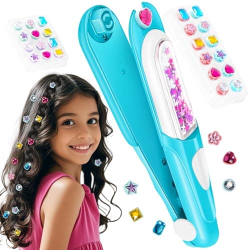 Yoloflix Hair Gem Stamper KitBling Hair Jewels for Girls Hair Styling Tool with Reusable Shining Diamonds Christmas Birthday Arts Crafts Gift for 512 Year Old GirlBlue