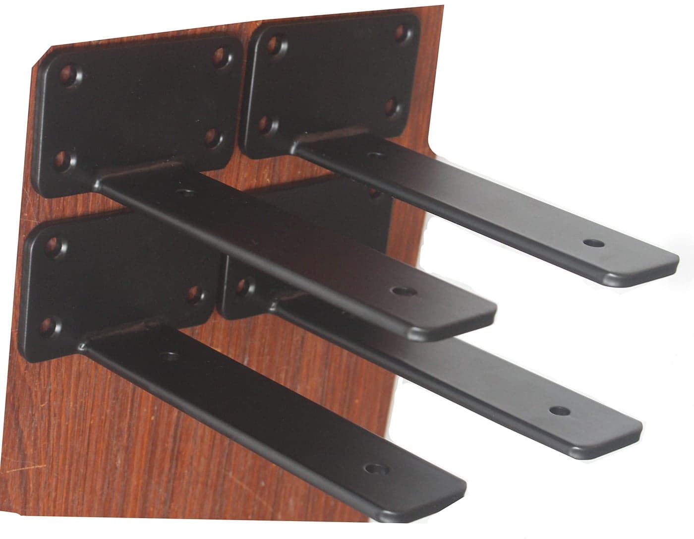 4 Pack 6 inch Black Hidden L Shelf Bracket 15 Inch Thicked Iron Floating Shelf Brackets Rustic Industrial Metal Brackets for Shelf Support