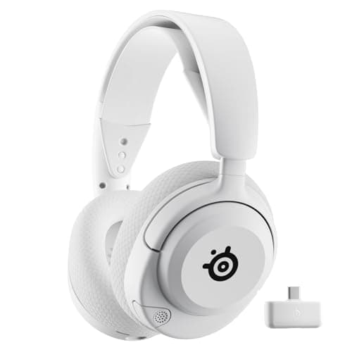 SteelSeries Arctis Nova 5 Wireless MultiSystem Gaming Headset White Neodymium Magnetic Drivers 100 Audio Presets 60 HR Battery 24GHz or BT Gen2X Mic PC PS5 PS4 Switch Mobile