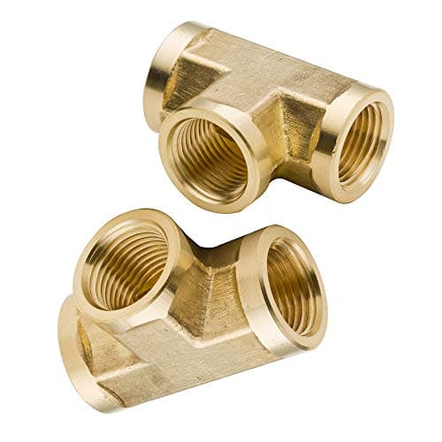 Legines Brass Pipe Fitting, Forged Union Tee, 1/4" NPT Female x 1/4" NPT Female x 1/4" NPT Female (2 pcs)
