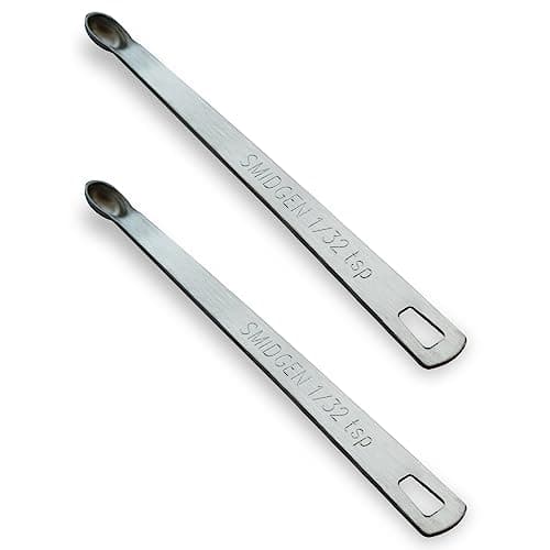BERYLER 2PCS 1/32 Teaspoon(1/32tsp, 0.16ml, Smidgen) Single Tiny Measuring Spoon, Small Individual Stainless Steel Measure Spoons Only