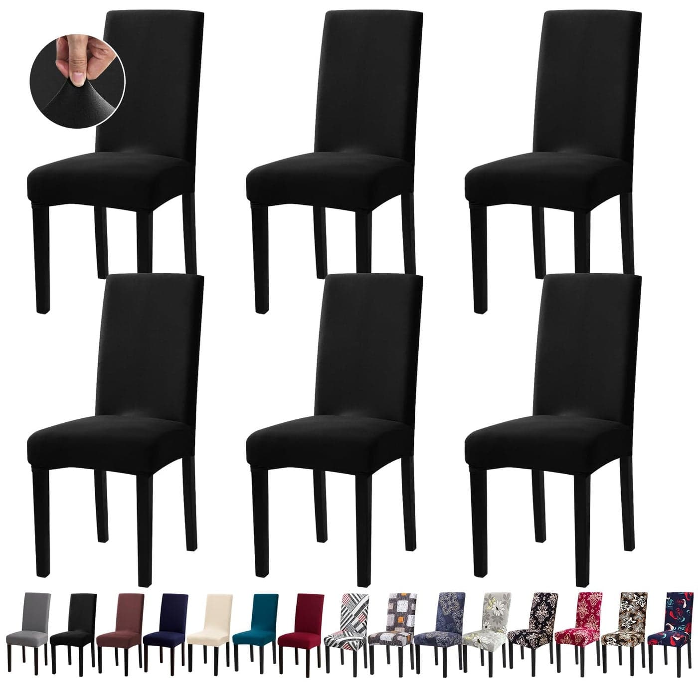 Fafua Chair Covers Stretch Kitchen Dining Room Chair Covers Set of 6 Removable Washable Dining Chair Slipcovers for Home Hotel Banque
