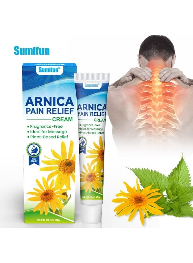 Sumifun Arnica Cream – Plant-Based Pain Relief Solution for Muscle Recovery, Joint Support, Back Pain and Sports Injuries, Non-Greasy Fragrance-Free Formula for Daily Massage Use