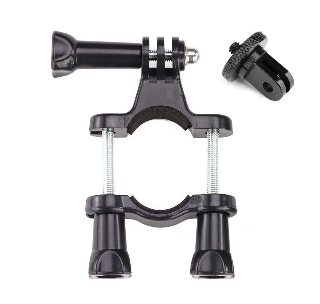 SHOPEE Action Cameras Bike Motorcycle Mount Moto Bicycle Handlebar Clamp Holder or Bracket for Hero 13/12/11/10/9/8/7, Osmo Action 3 & 4 SJCAM,Insta 360 Light Weight & Durable - Ideal for Bikers