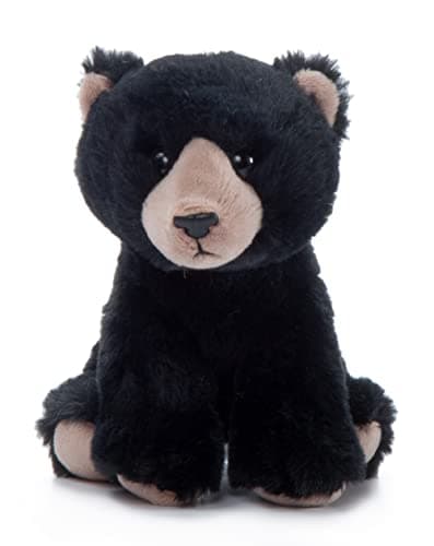 The Petting Zoo Black Bear Stuffed Animal Plushie Gifts for Kids Wild Onez Babiez Zoo Animals Black Bear Plush Toy 6 inches