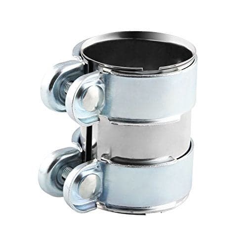 2 Joint Exhaust Band Clamp Stainless Steel Exhaust Clamp Pipe Connector Compatible for 2 ID Tube for Catback Exhaust Mufflers and Downpipes