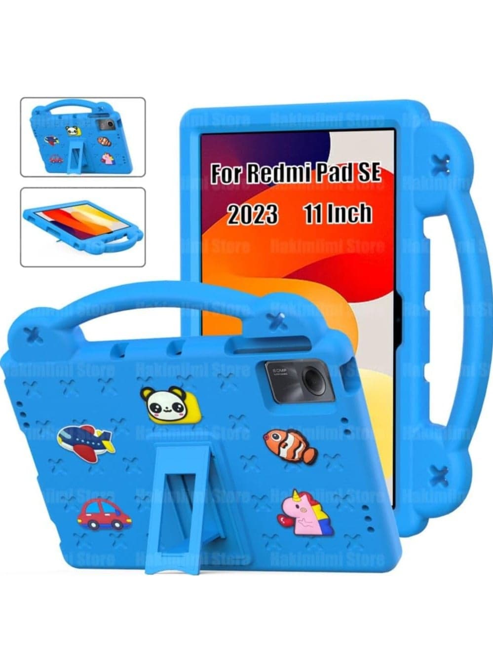 Kids Safe EVA Bear Case Compatible with Xiaomi Redmi Pad SE 11 Inch 2023 Handheld Shockproof Tablet Cover For Redmi Pad SE 11 (Sky Blue)