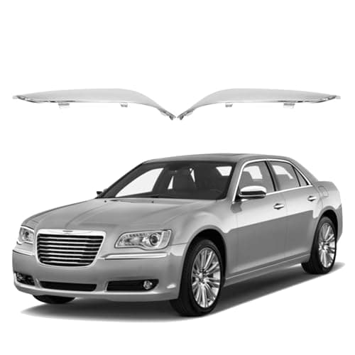 Chrome Front Bumper Molding Trim LH & RH Set Replacement for 300 2011-2014 CH1046103 CH1047103 68127941AB 68127940AB