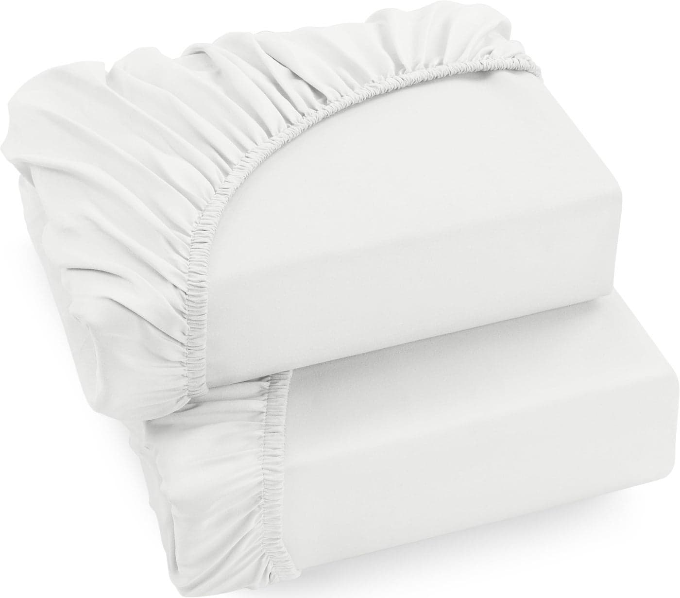 Utopia Bedding Fitted Sheet King 2 Pack White Deep Pocket 14 inch 35 cm Easy Care Soft Brushed Microfibre Fabric Shrinkage and Fade Resistant Bottom Sheet