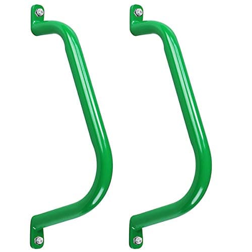 Purife 17 Metal Playground Safety Handle Set of 2 Outdoor Swing Set Safety Grab Bar Playset Handles Hand Grips for Playhouse Treehouse Jungle Gym Green