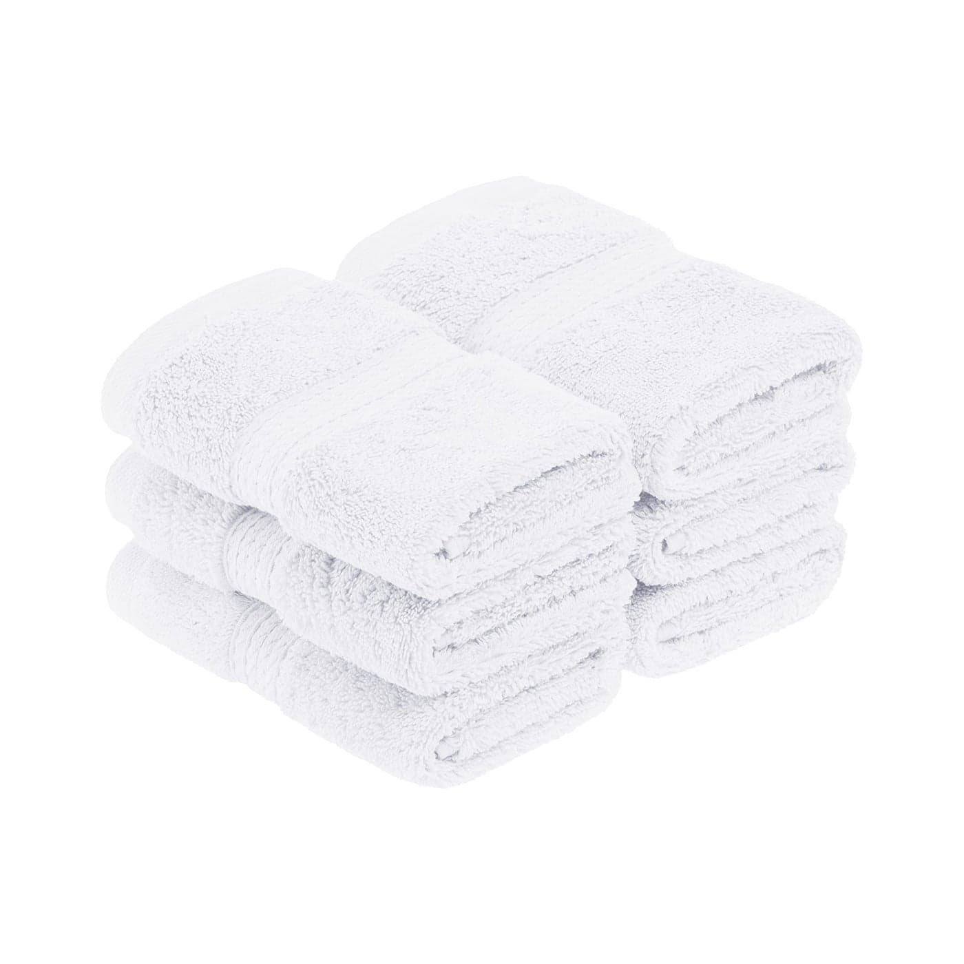 Superior Egyptian Cotton Pile Face TowelWashcloth Set of 6 Ultra Soft Luxury Towels Thick Plush Essentials Absorbent Heavyweight Guest Bath Hotel Spa Home Bathroom Shower Basics White