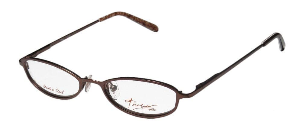 Thalia Ave For Ladies/Women Designer Full-Rim Shape Spring Hinges Stainless Steel Ophthalmic Modern Eyeglasses/Glasses (46-16-130, Honey/Brown)