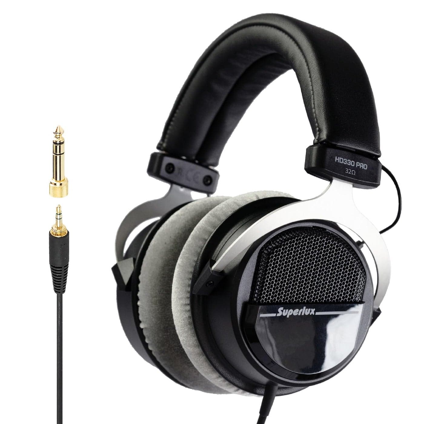 Superlux HD 330PRO 32 ohms OverEar Headphones Professional SemiOpen Wired Headphones with 40mm Neodymium Drivers and Solid Bass 3563mm Jack Adapter for Smartphone Tablets Laptops Computer
