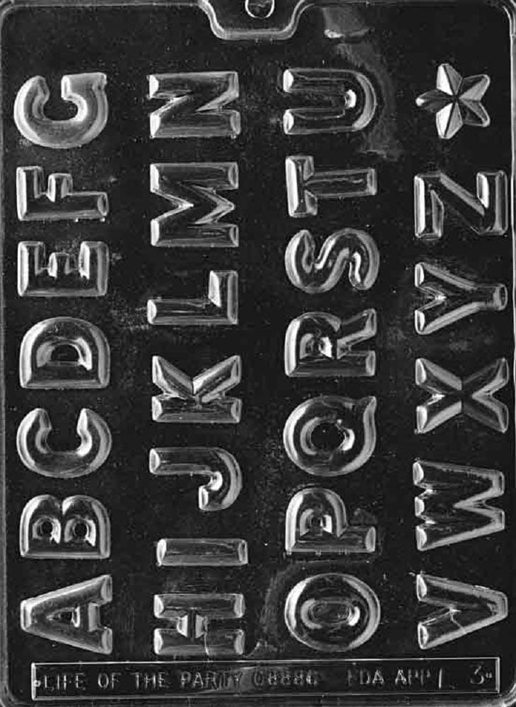 Grandmama's Goodies L003 Alphabet Letter Chocolate Candy Soap Mold with Exclusive Molding Instructions … (1)