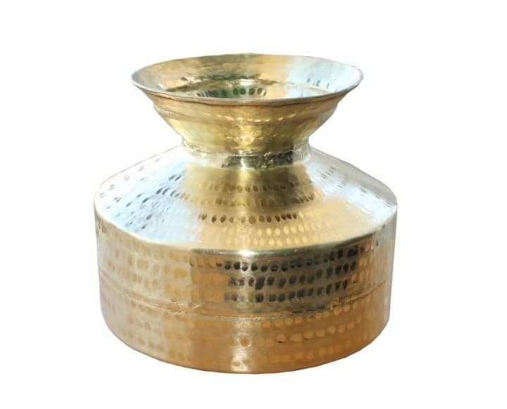 MUKE Handmade Pure Brass Water Pot BedaGadaWater DispenserContainerMatka Capacity 6 Liters Pack of 1