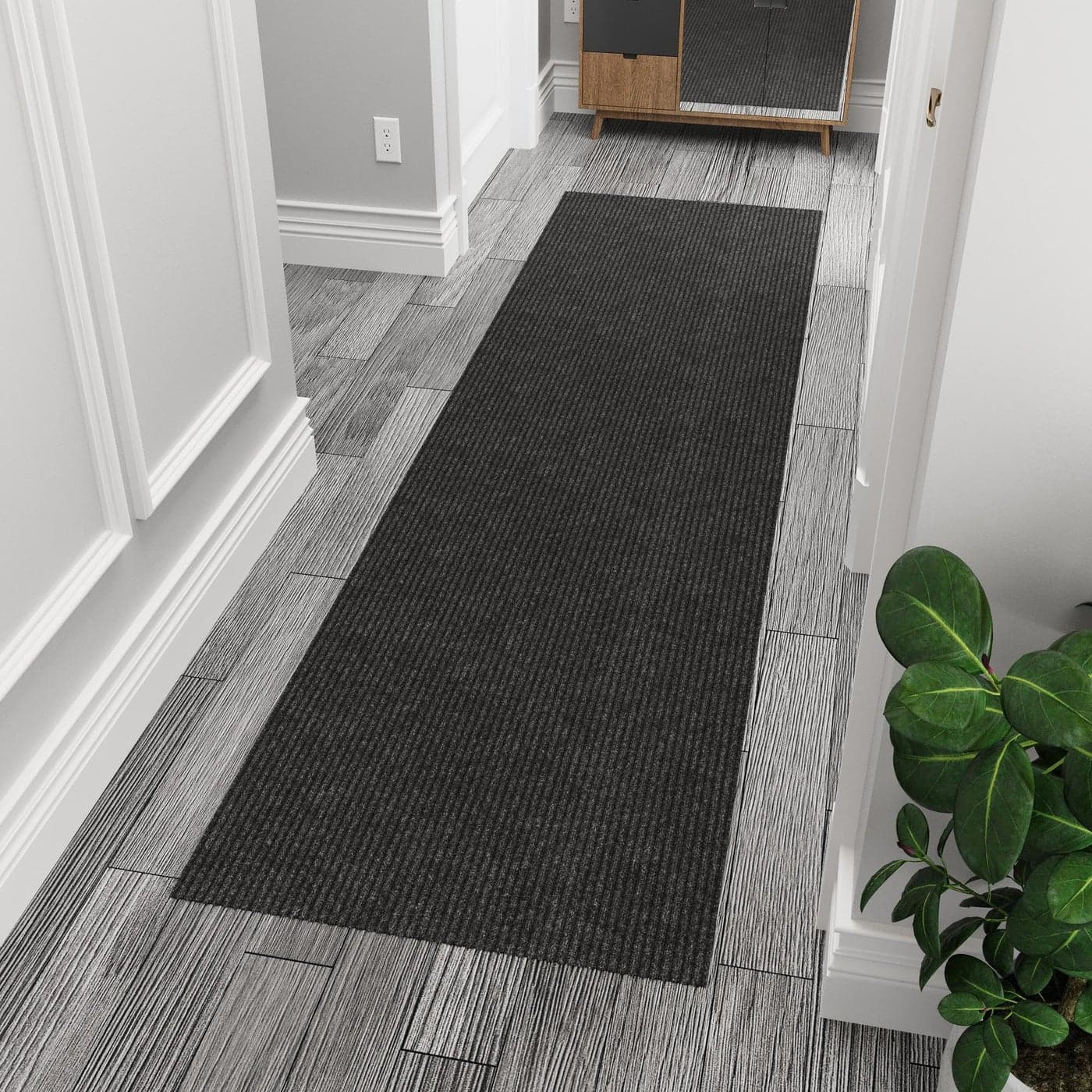 Ottomanson 27 x 9 CommercialGrade Hallway Runner with Scraper Pile Extra Durable NonSlip Rug Mat for Indoor Outdoor Use Ideal for Kitchen Entryway Garage HighTraffic Carpet Black