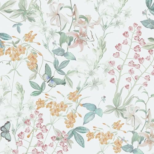 Dimoon 393x173 Floral Wallpaper Peel and Stick Wallpaper Blue reen Boho Contact Paper Botanical Wildflower Morden Cottage Renter riendly Bathroom Boho Flower Kitchen Self dhesive Vinyl Roll