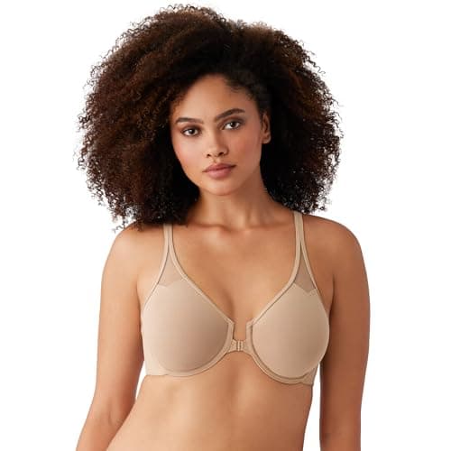 Wacoal womens Body By Wacoal Unlined Front Close Underwire Racerback Bra, Toast, 38D