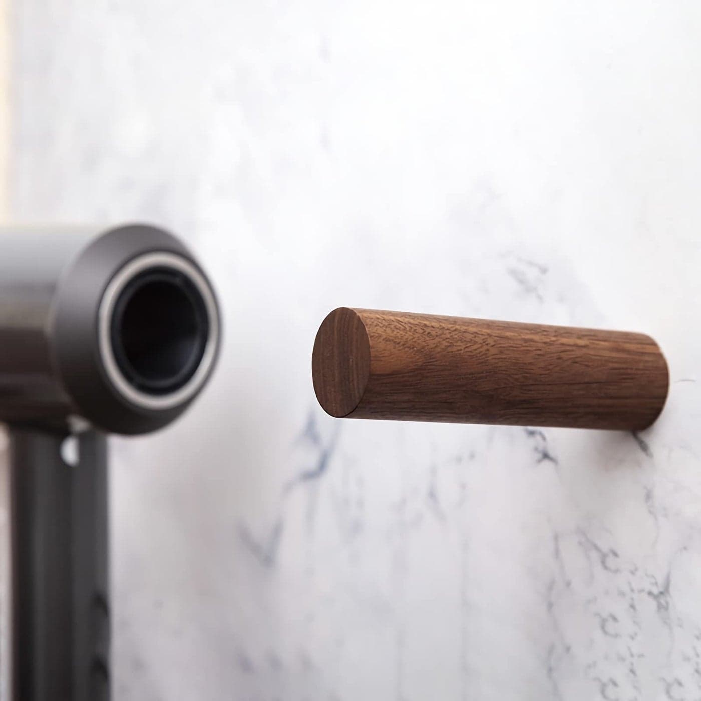 Alaisee Hair Dryer Holder Wood Wall Mount Holder for Dyson Supersonic Hair Dryer Walnut 2sets