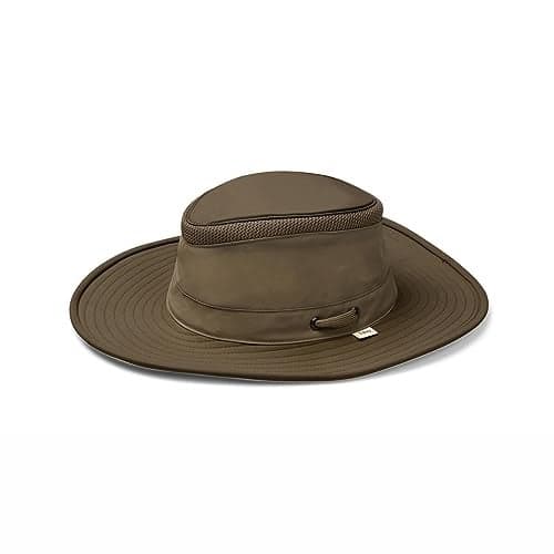 Tilley LTM6 Airflo Broad Brim Hat – Lightweight, Breathable, UPF 50+ Sun Protection for Outdoor Adventures, Olive, 7